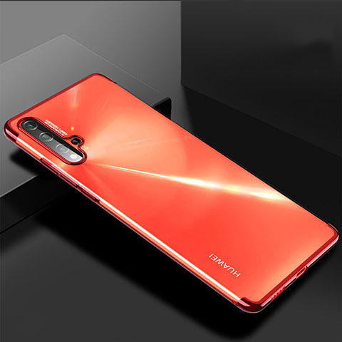 Custodia Silicone Trasparente Ultra Sottile Cover Morbida H03 per Huawei Nova 5 Rosso