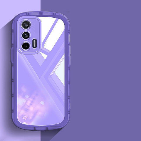 Custodia Silicone Trasparente Ultra Sottile Cover Morbida H03 per Realme Q3 Pro 5G Viola