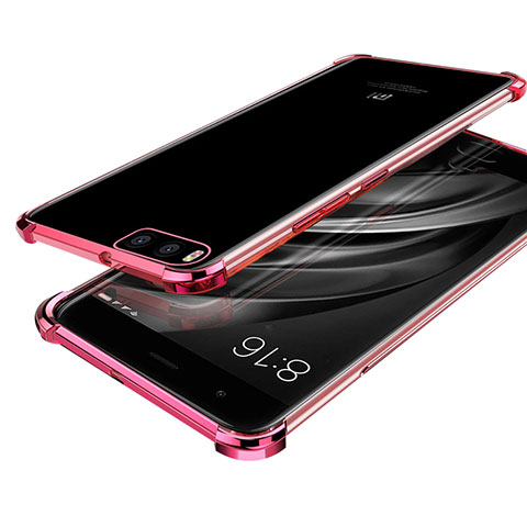 Custodia Silicone Trasparente Ultra Sottile Cover Morbida H03 per Xiaomi Mi 6 Oro Rosa