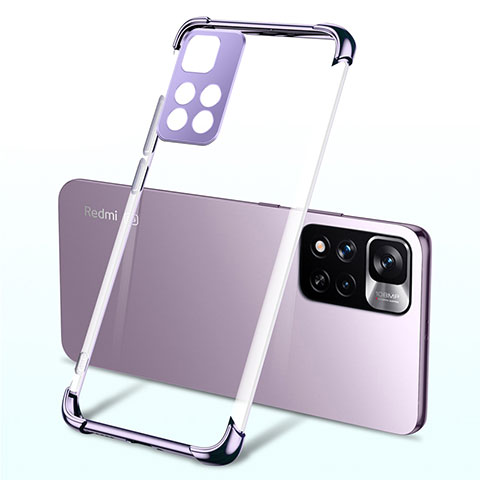 Custodia Silicone Trasparente Ultra Sottile Cover Morbida H03 per Xiaomi Redmi Note 11 Pro+ Plus 5G Viola