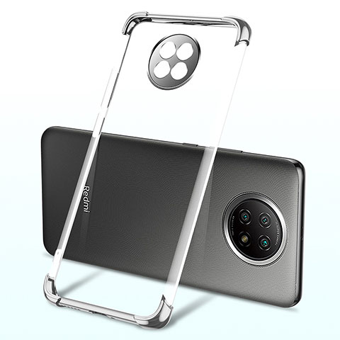 Custodia Silicone Trasparente Ultra Sottile Cover Morbida H03 per Xiaomi Redmi Note 9T 5G Argento