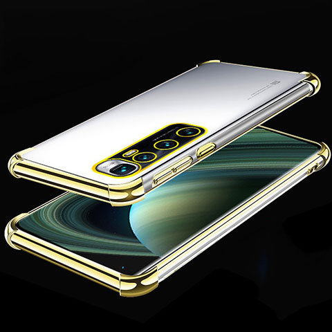 Custodia Silicone Trasparente Ultra Sottile Cover Morbida H04 per Xiaomi Mi 10 Ultra Oro