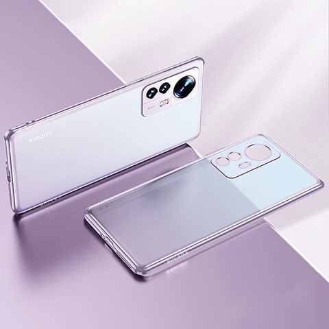 Custodia Silicone Trasparente Ultra Sottile Cover Morbida H04 per Xiaomi Mi 12 Pro 5G Viola