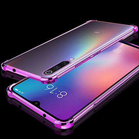 Custodia Silicone Trasparente Ultra Sottile Cover Morbida H04 per Xiaomi Mi A3 Lite Viola