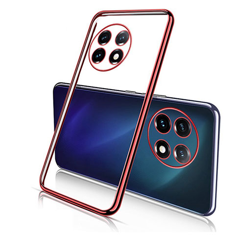 Custodia Silicone Trasparente Ultra Sottile Cover Morbida H05 per OnePlus Ace 2 Pro 5G Rosso