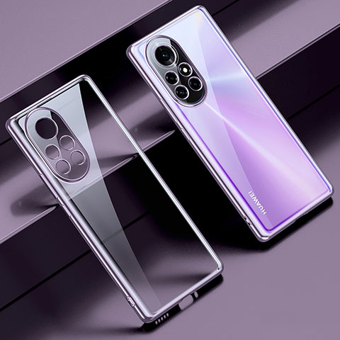 Custodia Silicone Trasparente Ultra Sottile Cover Morbida H06 per Huawei Nova 8 Pro 5G Viola