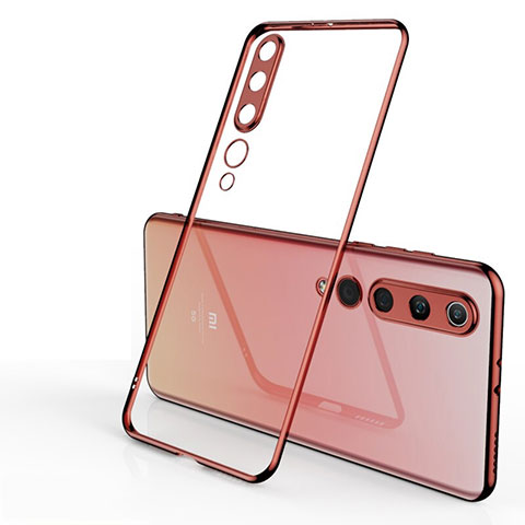 Custodia Silicone Trasparente Ultra Sottile Cover Morbida H06 per Xiaomi Mi 10 Oro Rosa