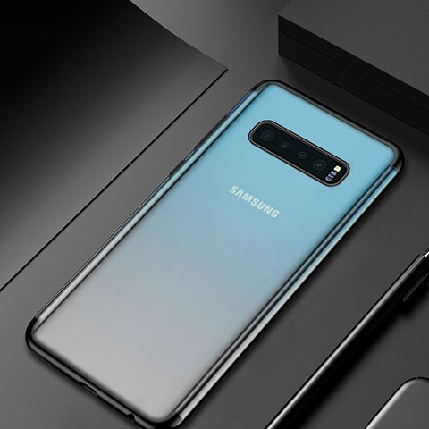 Custodia Silicone Trasparente Ultra Sottile Cover Morbida H07 per Samsung Galaxy S10 5G Nero