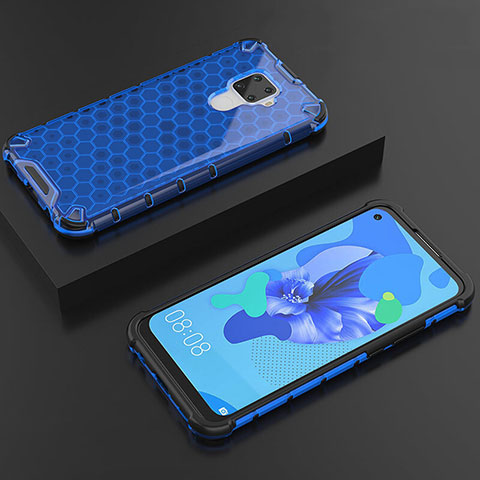 Custodia Silicone Trasparente Ultra Sottile Cover Morbida H08 per Huawei Nova 5z Blu