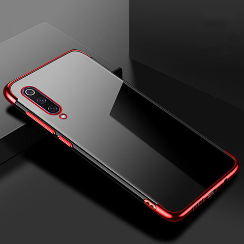 Custodia Silicone Trasparente Ultra Sottile Cover Morbida H08 per Xiaomi Mi 9 Pro Rosso