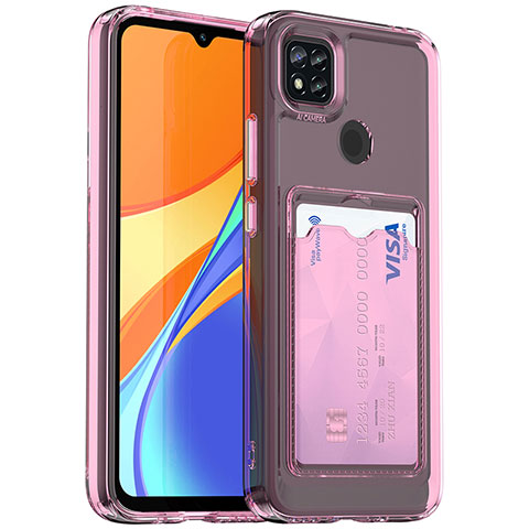 Custodia Silicone Trasparente Ultra Sottile Cover Morbida HD1 per Xiaomi Redmi 9 Activ Rosa