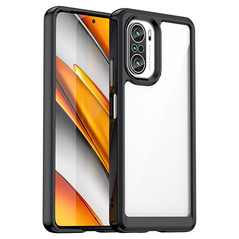 Custodia Silicone Trasparente Ultra Sottile Cover Morbida JS1 per Xiaomi Redmi K40 Pro+ Plus 5G Nero