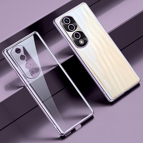 Custodia Silicone Trasparente Ultra Sottile Cover Morbida LD1 per Huawei Honor 70 Pro+ Plus 5G Viola