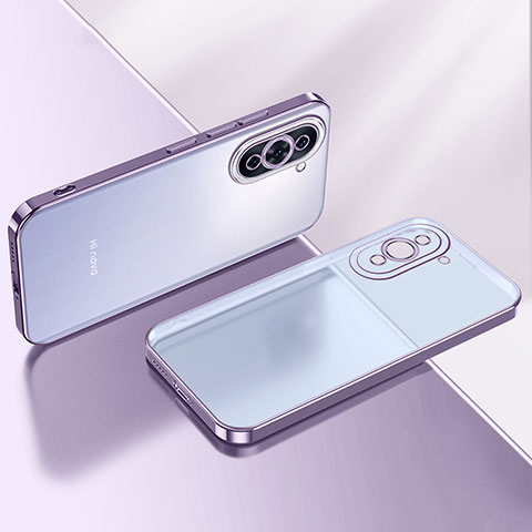 Custodia Silicone Trasparente Ultra Sottile Cover Morbida LD2 per Huawei Nova 10 Viola