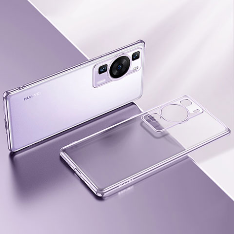 Custodia Silicone Trasparente Ultra Sottile Cover Morbida LD2 per Huawei P60 Pro Viola