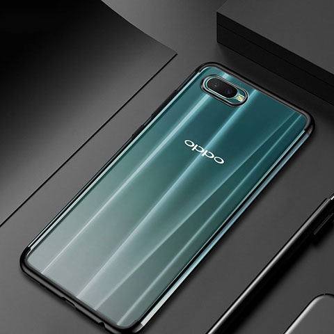 Custodia Silicone Trasparente Ultra Sottile Cover Morbida S01 per Oppo R17 Neo Nero