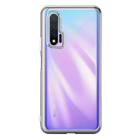 Custodia Silicone Trasparente Ultra Sottile Cover Morbida S02 per Huawei Nova 6 5G Argento