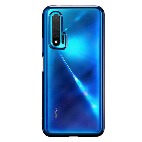 Custodia Silicone Trasparente Ultra Sottile Cover Morbida S02 per Huawei Nova 6 Blu