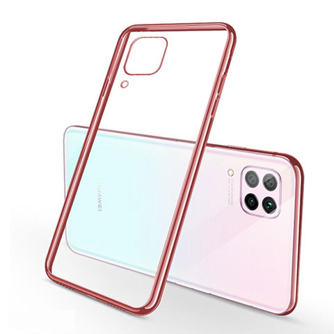 Custodia Silicone Trasparente Ultra Sottile Cover Morbida S02 per Huawei Nova 7i Oro Rosa