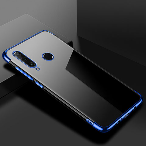 Custodia Silicone Trasparente Ultra Sottile Cover Morbida S02 per Huawei P Smart+ Plus (2019) Blu