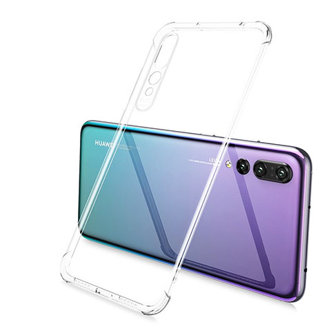 Custodia Silicone Trasparente Ultra Sottile Cover Morbida S02 per Huawei P20 Pro Chiaro