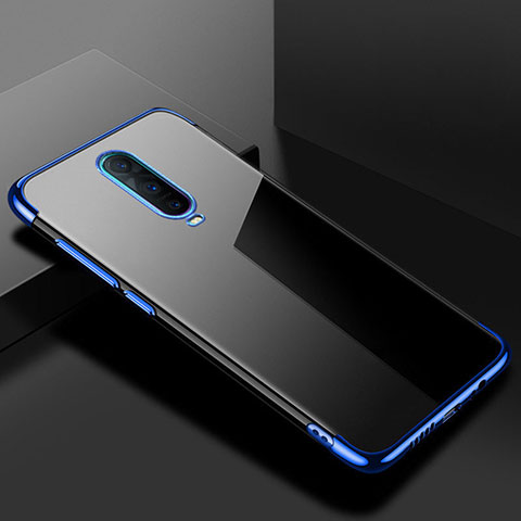 Custodia Silicone Trasparente Ultra Sottile Cover Morbida S02 per Oppo R17 Pro Blu