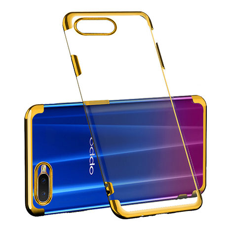 Custodia Silicone Trasparente Ultra Sottile Cover Morbida S03 per Oppo K1 Oro