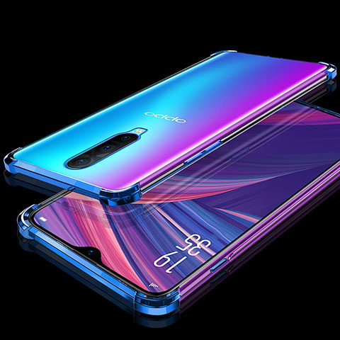 Custodia Silicone Trasparente Ultra Sottile Cover Morbida S05 per Oppo RX17 Pro Blu