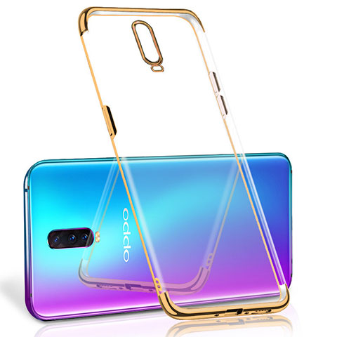 Custodia Silicone Trasparente Ultra Sottile Cover Morbida S06 per Oppo R17 Pro Oro