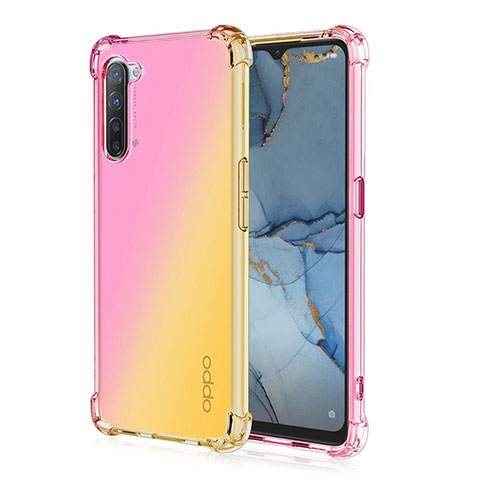 Custodia Silicone Trasparente Ultra Sottile Cover Morbida Sfumato G01 per Oppo K7 5G Giallo