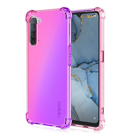 Custodia Silicone Trasparente Ultra Sottile Cover Morbida Sfumato G01 per Oppo K7 5G Rosa