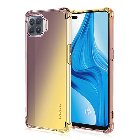 Custodia Silicone Trasparente Ultra Sottile Cover Morbida Sfumato G01 per Oppo Reno4 Lite Marrone