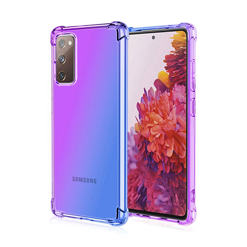 Custodia Silicone Trasparente Ultra Sottile Cover Morbida Sfumato G01 per Samsung Galaxy S20 FE 4G Viola