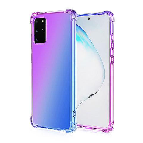 Custodia Silicone Trasparente Ultra Sottile Cover Morbida Sfumato G01 per Samsung Galaxy S20 Plus 5G Viola