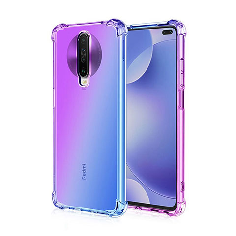 Custodia Silicone Trasparente Ultra Sottile Cover Morbida Sfumato G01 per Xiaomi Redmi K30i 5G Blu