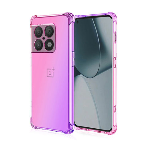 Custodia Silicone Trasparente Ultra Sottile Cover Morbida Sfumato per OnePlus 10 Pro 5G Rosa Caldo