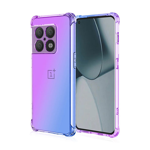 Custodia Silicone Trasparente Ultra Sottile Cover Morbida Sfumato per OnePlus 10 Pro 5G Viola