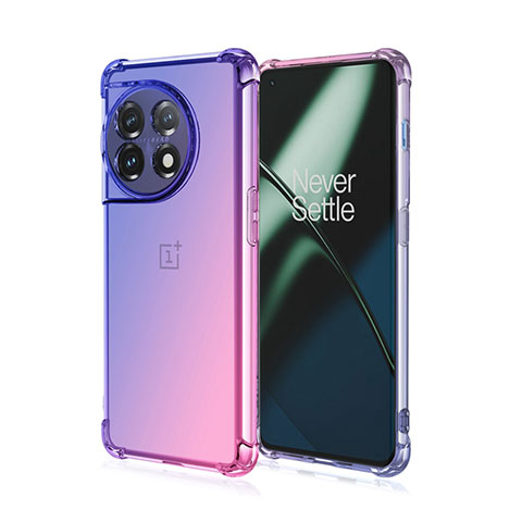 Custodia Silicone Trasparente Ultra Sottile Cover Morbida Sfumato per OnePlus 11 5G Lavanda