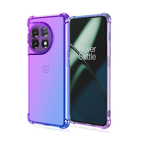 Custodia Silicone Trasparente Ultra Sottile Cover Morbida Sfumato per OnePlus Ace 2 5G Viola