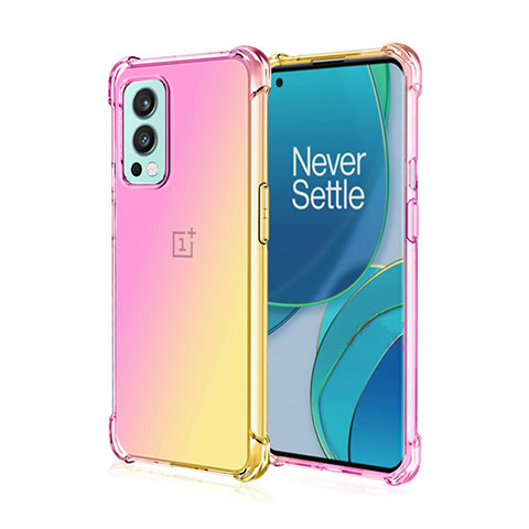 Custodia Silicone Trasparente Ultra Sottile Cover Morbida Sfumato per OnePlus Nord 2 5G Rosa