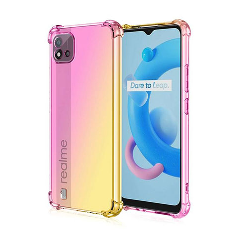 Custodia Silicone Trasparente Ultra Sottile Cover Morbida Sfumato per Realme C11 (2021) Rosa