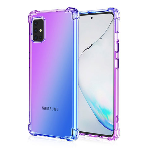 Custodia Silicone Trasparente Ultra Sottile Cover Morbida Sfumato per Samsung Galaxy M40S Viola