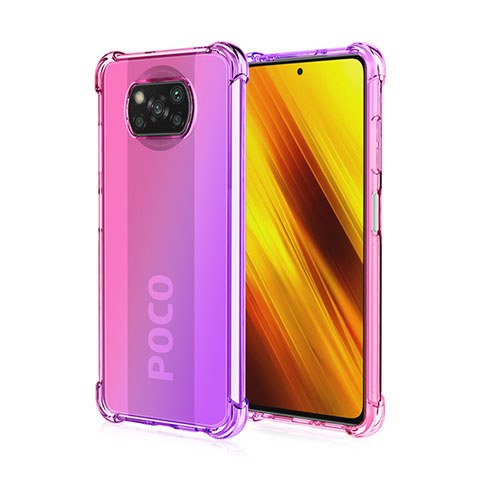 Custodia Silicone Trasparente Ultra Sottile Cover Morbida Sfumato per Xiaomi Poco X3 NFC Lavanda