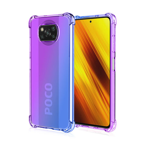 Custodia Silicone Trasparente Ultra Sottile Cover Morbida Sfumato per Xiaomi Poco X3 Viola