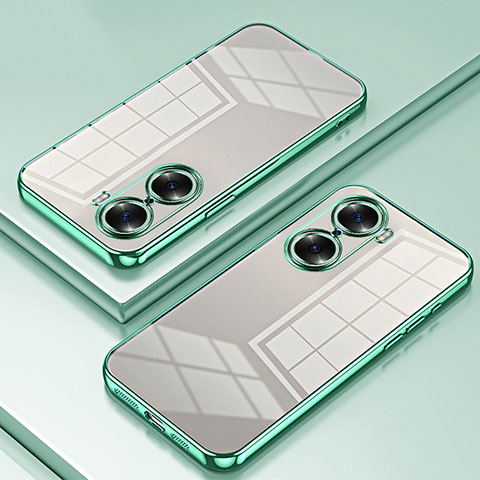 Custodia Silicone Trasparente Ultra Sottile Cover Morbida SY1 per Huawei Honor 60 5G Verde