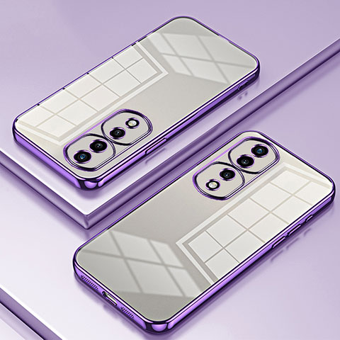 Custodia Silicone Trasparente Ultra Sottile Cover Morbida SY1 per Huawei Honor 70 Pro 5G Viola