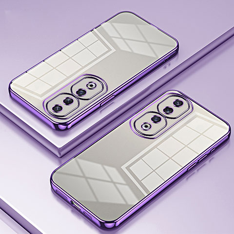 Custodia Silicone Trasparente Ultra Sottile Cover Morbida SY1 per Huawei Honor 90 Pro 5G Viola