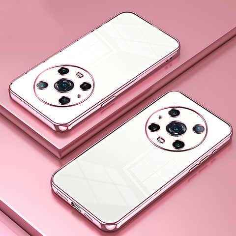 Custodia Silicone Trasparente Ultra Sottile Cover Morbida SY1 per Huawei Honor Magic4 Pro 5G Oro Rosa