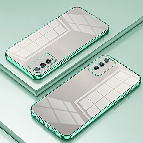 Custodia Silicone Trasparente Ultra Sottile Cover Morbida SY1 per Huawei Honor Play4T Pro Verde