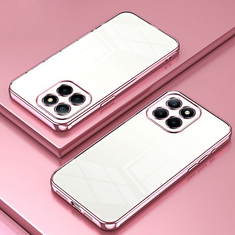 Custodia Silicone Trasparente Ultra Sottile Cover Morbida SY1 per Huawei Honor X8b Oro Rosa